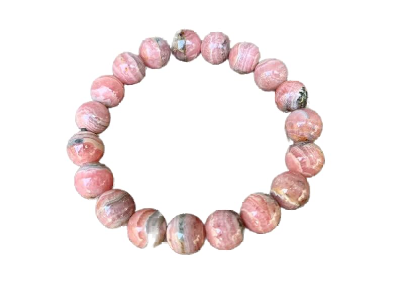 Bracelet rhodochrosite 10mm idéal pour la méditation quotidienne et le yoga stbr-03360