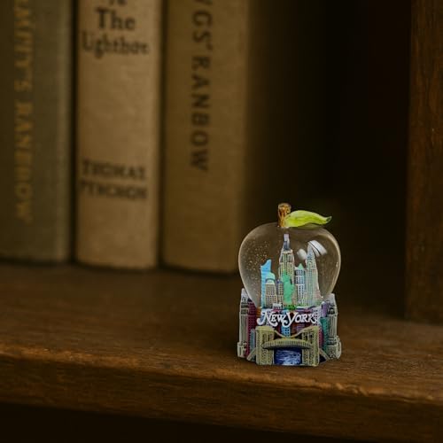 Mini New York City Snow Globe Apple Leaf 2.5 Inch NYC Snow Globe