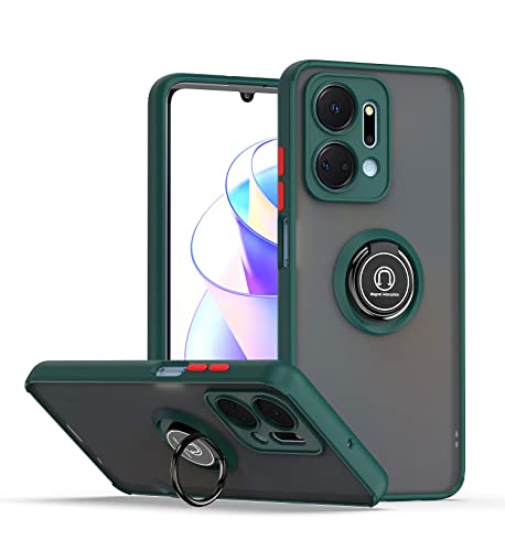 Jiajihua Compatible with Honor X7a 4G Bracket Phone Case,Compatible with Honor X7a 4G [Car Mount Magnetic Stand] [PC+TPU] Anti-Drop Green