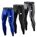 MEETYOO Legging Homme, Sport Pantalons et Compression Collant Cool Dry Fitness Musculation Respirant Base Layer pour Running Jogging Cyclisme Course,XL,Bleu+gris+noir