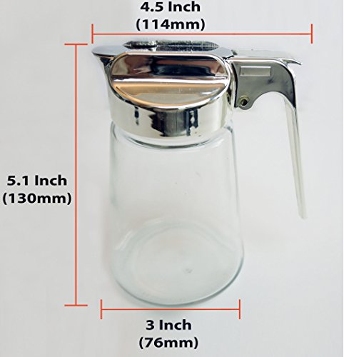 Honey Syrup Dispenser 8oz Jar Plastic Lid Condensed Milk Dispenser (Chrome Plated)