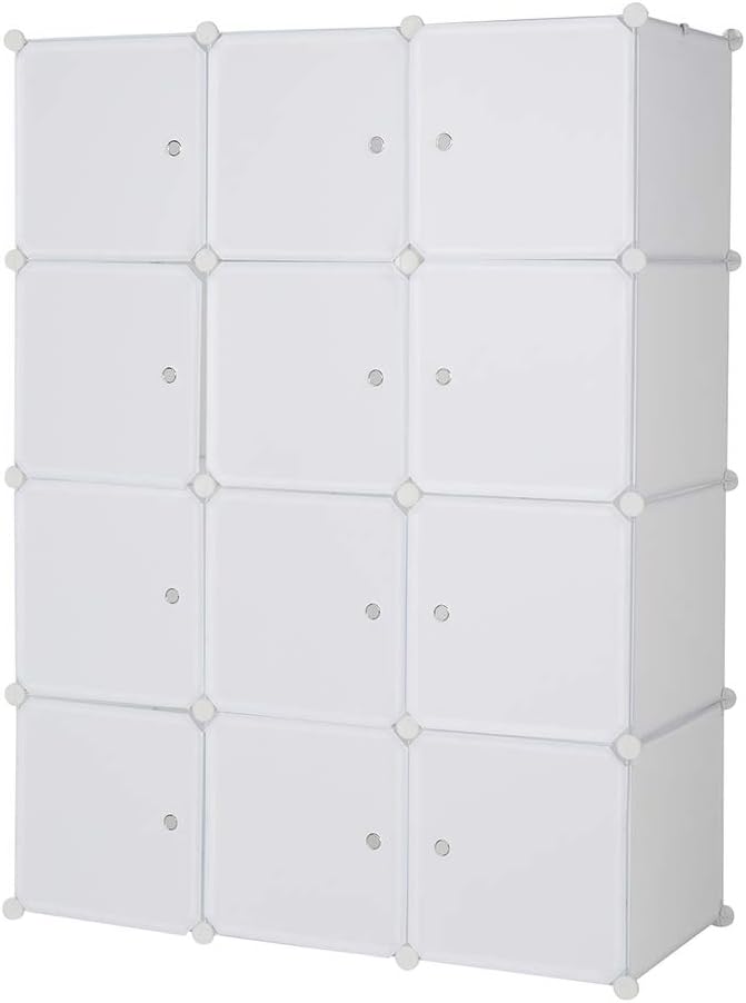 Large Cube Storage,Portable Pair Shoe Rack Organizer Grids Tower Shelf Storage Cabinet Stand Expandable for Heels, Boots, Slippers (12 Grids)