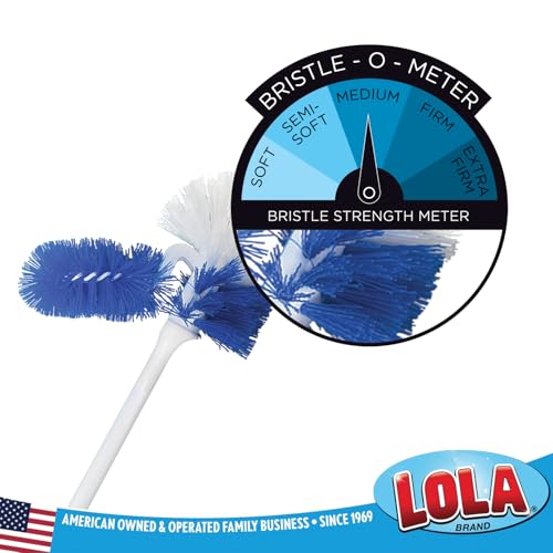Image of LOLA Classic Toilet Brush w /Under-The-Rim Scrubber, 1 Count