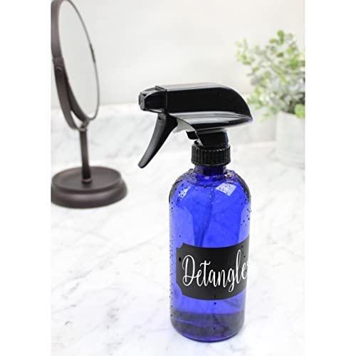 Cornucopia Brands 16Oz Cobalt Blue Plastic Spray Bottles W/Heavy Duty Mist & Stream Sprayers And Chalkboard Labels (6-Pack); Pet #1 Bpa-Free, Use For Aromatherapy, Diy Cleaning, Kitchen, Hair Etc #TOP4
