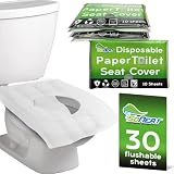 SoNeat Thick Disposable Toilet Seat Covers for Travel - 30 Sheets of XL Covers Disposable Flushable