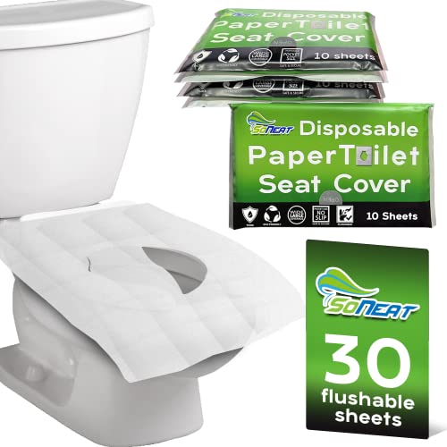 Soneat Thick Disposable Toilet Seat Covers For Travel - 30 Sheets Of Xl Covers Disposable Flushable Travel Toilet Seat Cover, Toilet Seat Covers Disposable Kids Adults, Disposable Toilet Seat Cover #TOP7