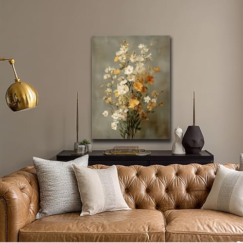 Bouquet de fleurs sauvages tableau déco salon chambre moderne 50x70 - 4