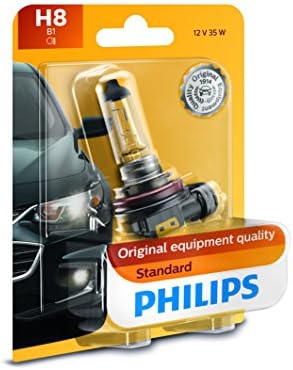 Philips 12360B1 H8 Standard Halogen Replacement Headlight Bulb, 1 Pack