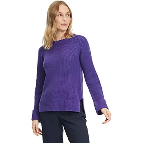 Betty Barclay Damen Grobstrick-Pullover mit Seitenschlitzen Gentian Violet,42 Cover