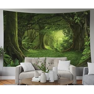 Fullentiart Men Tapestry Green Trees in Mist Primitive Forest Tapestry Natural Scenery Tapestry Wall Hangings 92.5X70.9 Inch Wall Decor Tapestry for Drawing Room Home Decoration Fullentiart Men Tapestry Green Trees in Mist Primitive Forest Tapestry Natural Scenery Tapestry Wall Hangings 925X709 Inch Wall Decor Tapestry for Drawing Room Home Decoration