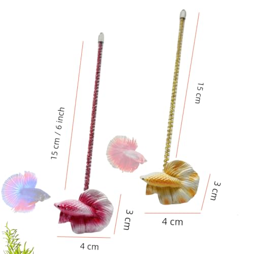 Image of 2 Pack Interactive Betta Fish Flare Stick Toy for Betta Tanks - Simulated Betta Training Teasing Toy for Betta Color Grow and Good Behavio (2 Pack)
