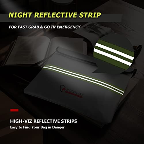 Roloway Fireproof Document Bag (14 X 11 Inch) With 4200°F Upgraded Aluminum Foil Layer, Fireproof Bag For Documents With Reflective Strip, Fireproof Money Bag For Cash Safe With Zipper (Silver) #TOP3