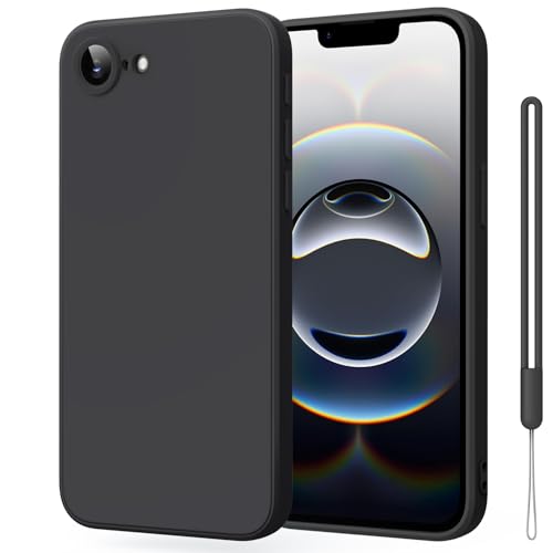 Silicone Case for iPhone 16e 6.1-Inch 2025 Slim Liquid Silicone 3 Layers Full Covered Soft Gel Rubber Phone Case Protective Cover for iPhone 16e Cover (Black)