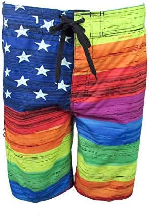 US Apparel Licensed-Mart Men’s American Flag Inspired Board Shorts