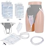 YYTECH Male Urine Bag Powerful Elderly Male Urine Bags Reusable External Catheter for Men for Bedridden Patients and Urinary Incontinence, with 4 Urine Catheter Bags 1000 and 2000ML (Grey for Eldely)
