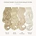 SARLA Invisible Wire Hair Extensions with 3 Clips Short Synthetic Wavy Curly Hairpiece Adjustable Transparent Headband for Women 14 Inch Beach Blonde