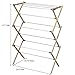 Household Essentials X-Frame Clothes Drying Rack, Stabile Wood Frame with Slanted Feet, Smooth Vinyl Wrapped Rods, 23.8 Feet of Hanging Space, Ready to Assemble, Flat Top, Natural