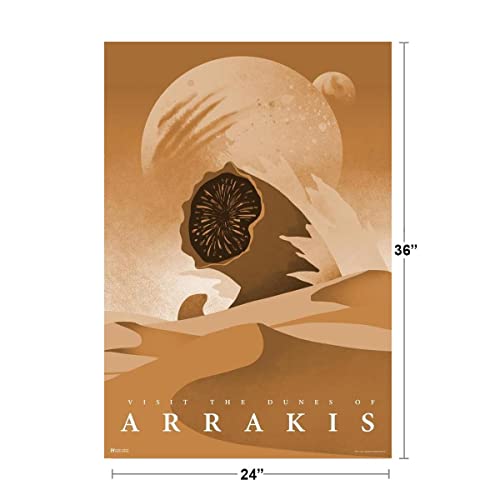 Visit Arrakis Dune Fantasy Travel Poster Sandworm Planet Official Merchandise 2021 Movie Merch Denis Villeneuve Film Frank Herbert Book Series Cool Wall Decor Art Print Poster 24X36 #TOP4