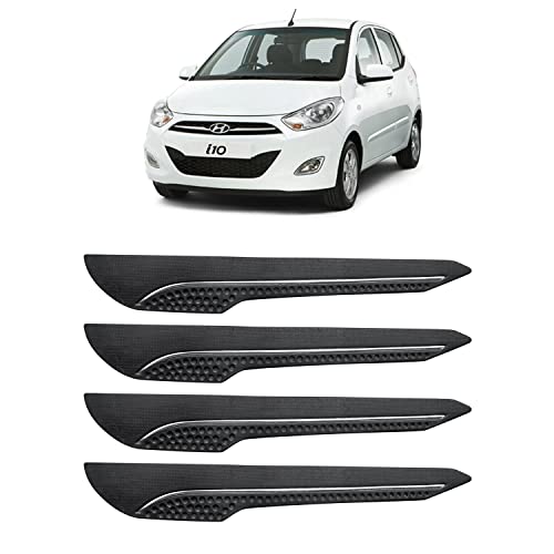 Image of AOSIS-Car Bumper Protector /Bumper Guard for Hyundai i10 with Single Chrome Stripe (4-Pcs)