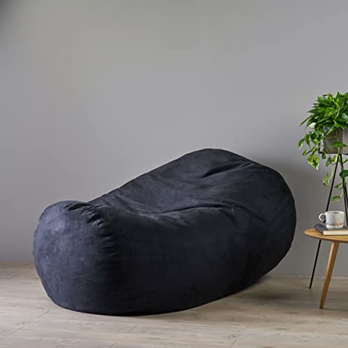 Christopher Knight Home Haley 6 Ft Faux Suede Microfiber Bean Bag (Black) #TOP3