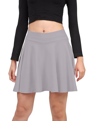 Image of Mehrang Spandex Women's Classic Stretchy All Time Trendy Skater Skirt with Attached Inner Shorts and Flared Inskirt
