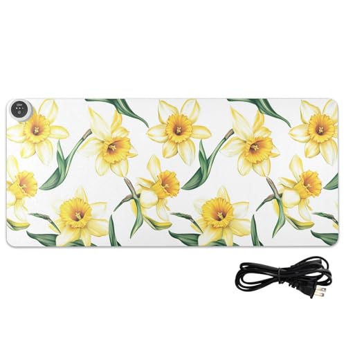 Tapis de souris chauffant 80x33 cm polyuréthane fleurs pour jeux