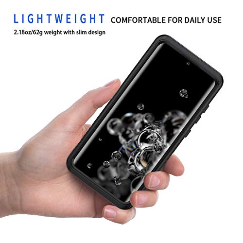 Lanhiem Samsung Galaxy S20 Ultra Case, Ip68 Waterproof Dustproof Shockproof Case With Built-In Screen Protector, Heavy Duty Full Body Protective Cover For Galaxy S20 Ultra 5G 6.9 Inch, Black/Clear #TOP1
