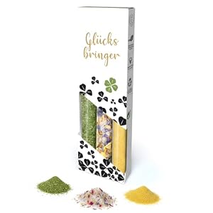 3er Gewürz Geschenkset Glücksbringer Lieblingskräuter Blütensalz