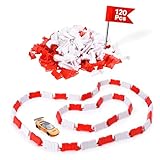 Top Race Mini RC Drift Cars Track Set of 120 RC Field Fence - Drift Cars RC Barrier - Ideal for Mini RCS and Ramps - Create Thrilling Race Tracks and Stunt Setups - Each 2.3' x 0.9' (Red, White)