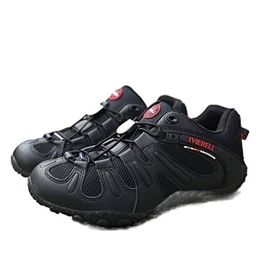 PDUEX Thermal Products Desert Shoes Hiking Shoes Autumn and Winter Hiking Shoes Lightly Low-Hand Men's Shoes to Protect Your feet (Color : Black, Size : 10)