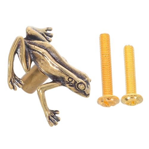 SOPOTUTU 真鍮製カエル形キャビネットプル 部屋にな遊び心あるデザイン 引き出し 衣装棚用ヴィンテージ家具ハンドル 簡単取り付けで多用途