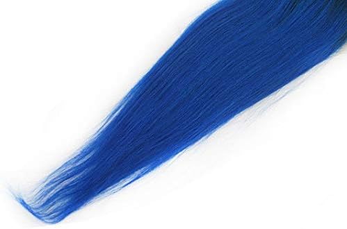 HairPR Ombre Hair Weft Remy Indain Virgin Human Hair 10"Closure Blue Silk Straight Free Part