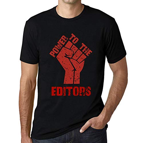 Homme Tee-Shirt Le Pouvoir Aux Rédacteurs – Power to The Editors – T-Shirt Graphique Éco-Responsable Vintage Cadeau Nouveauté Noir Profond 3XL