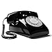 Produktbild Opis Technology 60s Cable Retro Telefon mit Wählscheibe  Klassisches Festnetztelefon, mechanische Metallklingel & Vintage Design, kompatibel mit modernen Routern (FritzBox etc.)  Schwarz