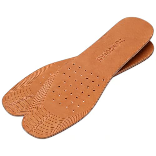 Image of Genuine Leather Shoe Insoles, Absorbent Ultra Thin Pigskin Leather Insoles Break in and Conform to the Shape of Feet (10)