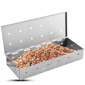 GIONAR BBQ Smoker Box for Gas, Electric & Charcoal Grills, Stainless Steel Smoker Box for Wood Chips to Add Smoky Flavor to Meat & Fish