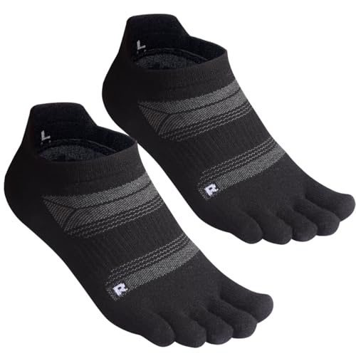 Image of HABITER Merino Wool Toe Socks for Men & Women-50% Merino Wool,No Show,Lightweight,Arch Support Hiking Socks,Running,Long Walk