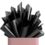 Black Tissue Paper for Gift Bags 25 Sheets-20 x 20 Inch, Recyclable Gift Wrap Tissues for Christmas, Weddings, Birthdays, Party & Festival Decorations DIY Craft Supplies