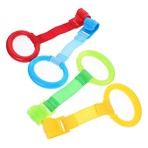 BESTonZON 8pcs Baby Stand up Assist Playpen Pull up Rings Crib Pull up Rings for Walking