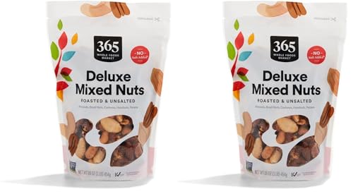 Image of 365 by Whole Foods Market, Unsalted Deluxe Mixed Nuts, 16 Ounce (Pack of 2)