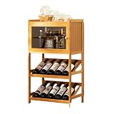 Hynbdes botellero de pie Estantería para Vinos,Enfriador de Vino de Bar,con Enfriador de Vino Independiente，Organizador de Vino presentación para Bar, Sala de Estar y Cocina(52-32-90 Color Original)