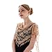 LMVERNA Triangle Tassel Mantilla Veil Lightweight Fashion Floral Soft Lace Scarf (Nude)