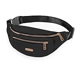 Beaface Fanny Pack voor dames en heren, heuptasjes voor dames, lichtgewicht heuptas voor reizen, hardlopen, wandelen, bumbags voor dames en heren, verstelbare heuptasjes, Zwart, onbezorgd