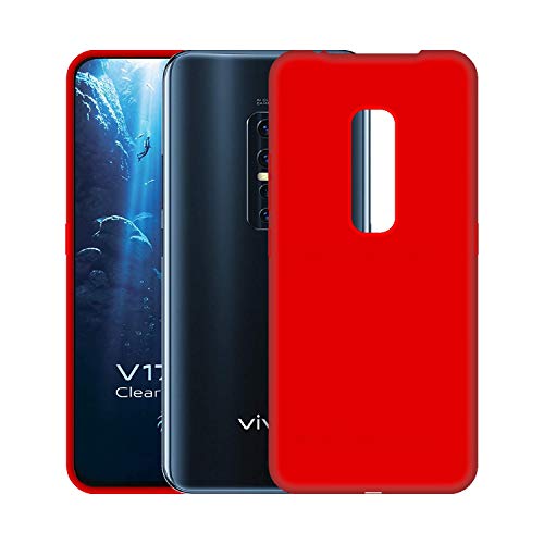 Image of Case Creation Luxurious OG Series for Vivo V17 Pro Case Cover,Anti-Dirty Slim Case Frosted Matte Cute Candy TPU Raised Bezel (Splash of Color) Back Cover for Vivo V17 Pro - Glamour Red