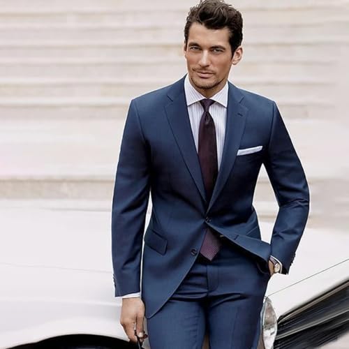 3 Piece Men's Suits, Slim Fit Suit for Men Two Button Solid Blazers Vest Pants Set Wedding Formal Suit4