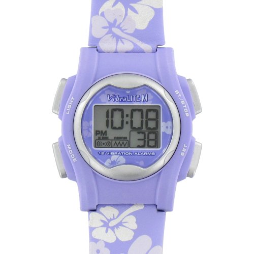 Vibralite Mini 12-Alarm Vibrating Watch - Purple Flower #TOP1