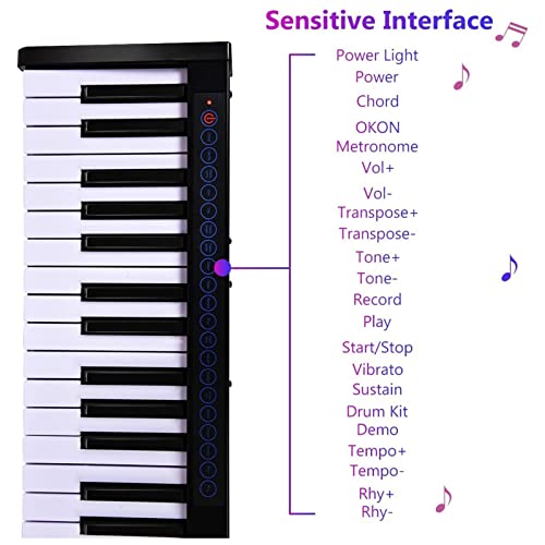 Piano à clavier 61 touches Piano numérique portable tactile pleine grandeur Double haut-parleurs intégrés Bluetooth MIDI Piano électronique avec pédale de sustain Idéal for les adultes, les enfants et - Les Beatles, Paul McCartney, John Lennon, RIngo Starr, George Harrison Piano à clavier 61 touches Piano numérique portable tactile pleine grandeur Double haut-parleurs intégrés Bluetooth MIDI Piano électronique avec pédale de sustain Idéal for les adultes, les enfants et – Image 5