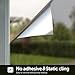 Agmovoue Reflective Window Film Privacy One Way, Mirror Film Daytime Privacy Heat Control UV Blocking Static Cling Window Tint Film for Home & Office, Black-Silver, 17.3 Inch X 6.5 Feet