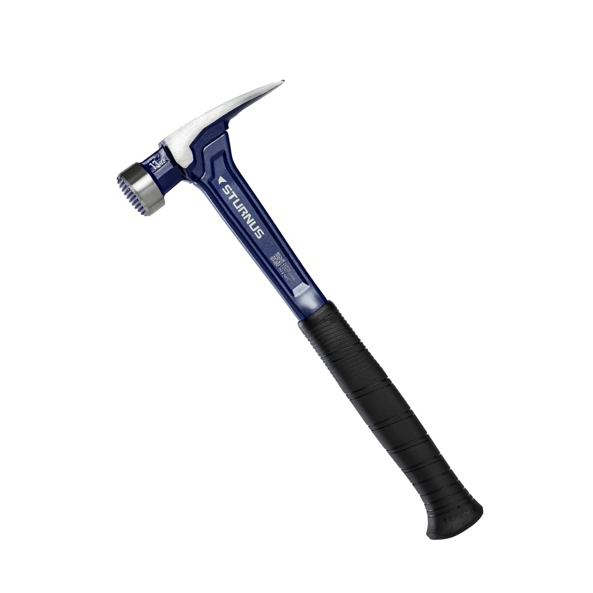 Sturnus Blue Velocity Rip - Martello da carpentiere, 368,5 g, in alluminio leggero ed ergonomico, di grado professionale con impugnatura antivibrazione (faccia zigrinata, manico corto)