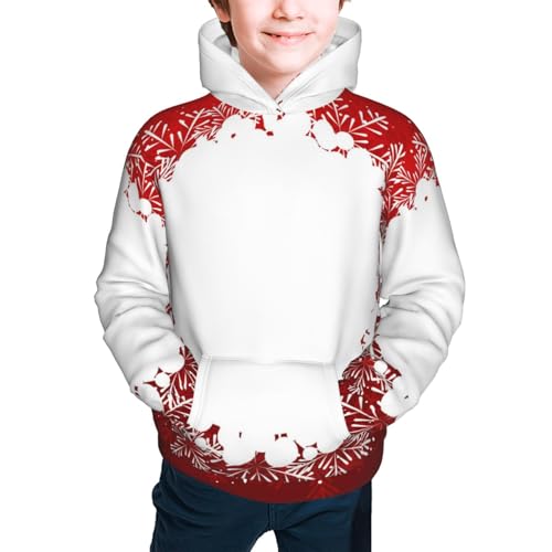 Winter Christmas Snowflake Kids Pullover Hoodies Boys Sweatshirts Girls Athletic Clothes with Pocket2